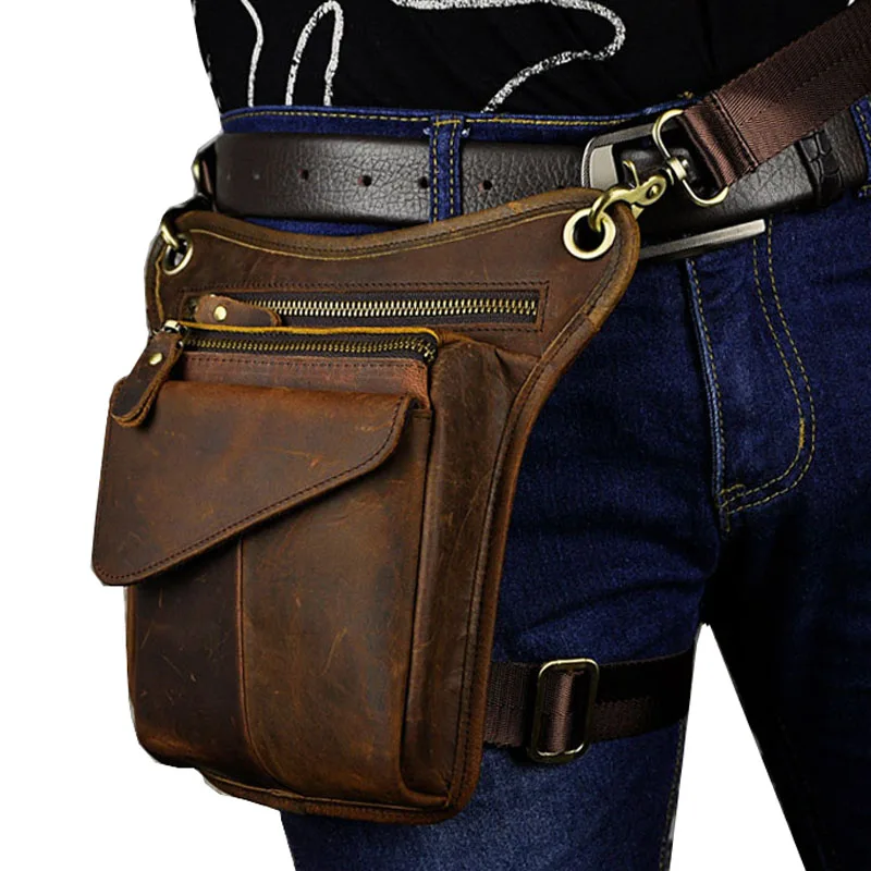 YIANG 2018 New Men's Retro Genuine Leather Messenger Shoulder Bag
