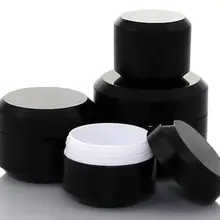 10 шт. черная круглая бутылка для крема, Баночки, контейнер для горшка, пустая Косметическая пластиковая коробка для образцов для дизайна ногтей, гелевая глиттер для хранения