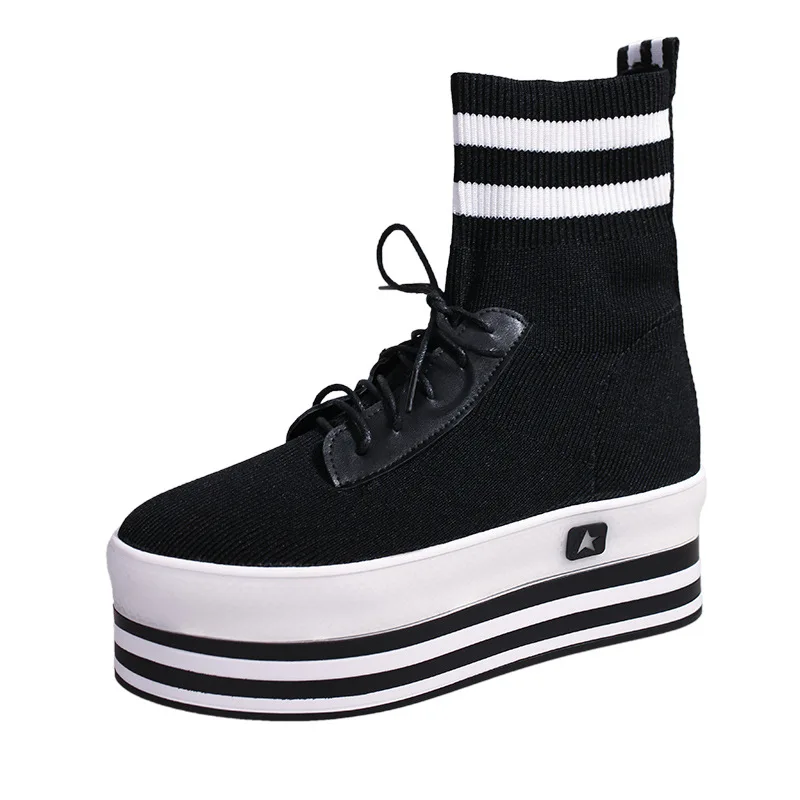 platform elastic sock boots