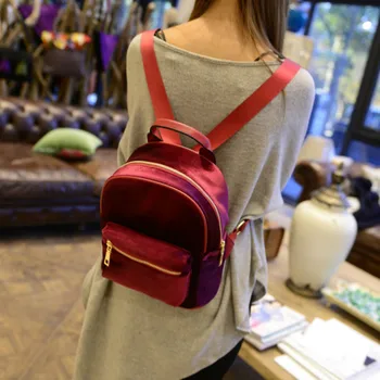 

2017 New Fashion Women Backpack Velvet Sweet Lady Mini Small For Teenage Girl Female Funny Shoulder Bag Ruckasck Young Schoolbag