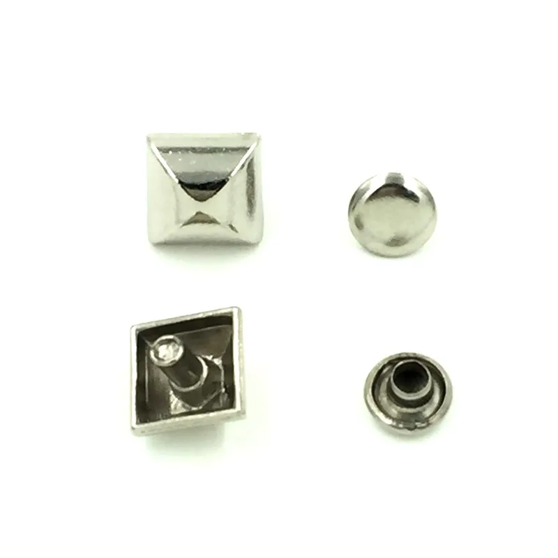 300Sets High Quality Wholesale Silver Tone Square Spike Studs Spots