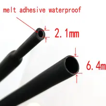 10 шт. 6,4 мм двойная настенная термоусадочная трубка, 3:1, гибкая Толстая клейкая подкладка