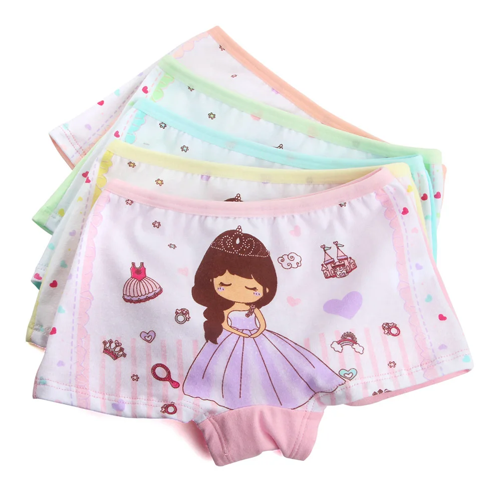 

5pcs/lot Kids Panties Crown Princess Underwear Girls Boxers Cartoon Clothing Briefs Child`s Underwear Baby Cotton 2019 Clothing