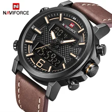 NAVIFORCE модные роскошные Брендовые мужские спортивные часы мужские кварцевые цифровые кожаные водонепроницаемые военные наручные часы Relogio Masculino