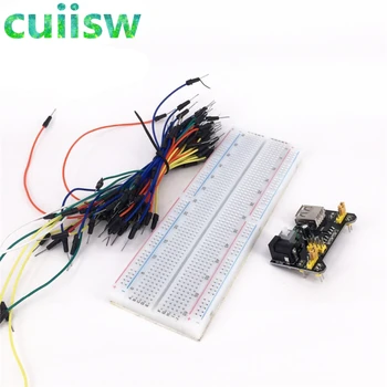 

MB-102 Breadboard power module+MB-102 830 points Solderless Prototype Bread board kit +65 Flexible jumper wires