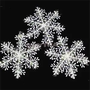 3 Pcs/lot 11cm Window Christmas Decorations For Home Christmas Ornament White Plastic Christmas Snowflake Tree Wholesale