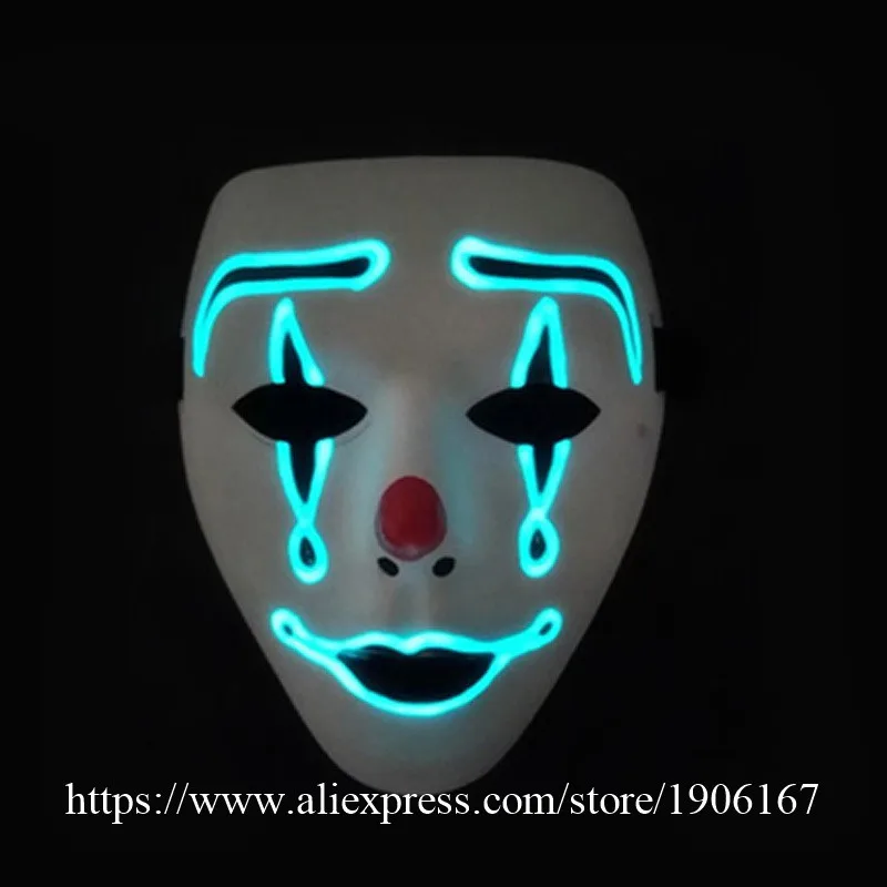 New Year Flash El Wire Led Glowing Beauty Christmas Party Mask Hot Sale06