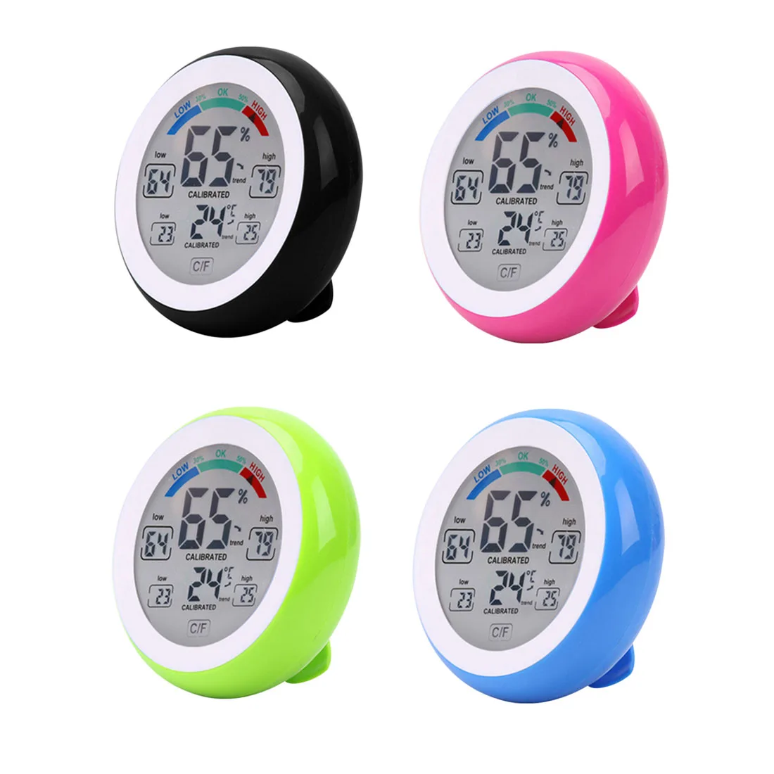 

Round Multifunctional Digital Thermometer Hygrometer Temperature gauge Humidity Meter clock wall Max Min Value Trend Display