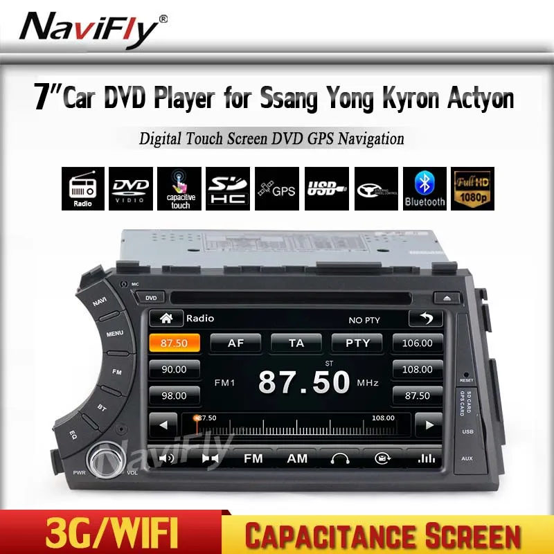 Free shipping ssangyong Kyron Actyon car dvd player with Multilingual menu russian menu free 8ga map