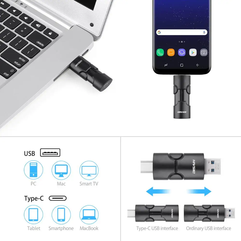 DISAIN Usb C Flash Drives High Speed External Storage Usb 3.0 Pendrive 64gb 128gb 256gb for Android and PC Wedding Gifts usb type c flash drive