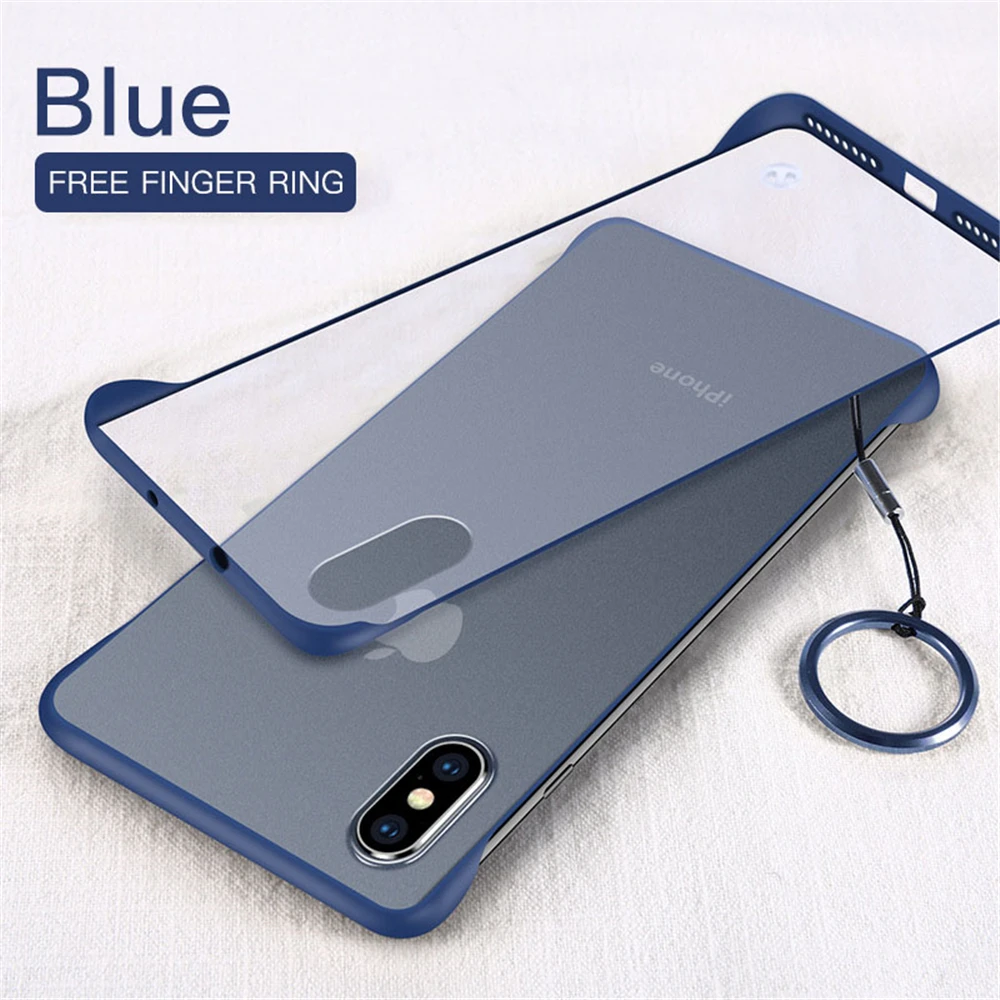 Роскошный Бескаркасный Прозрачный чехол для iPhone 11 Pro Max 6 S 6s 7 8 Plus X XR XS Max iPhone11 Прозрачный матовый Жесткий ПК чехол-кольцо