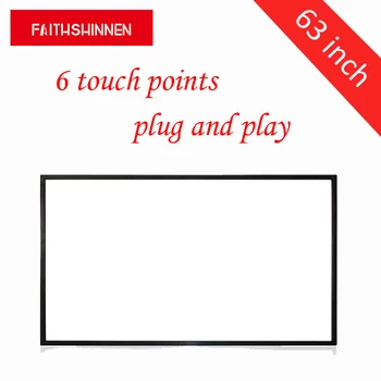 

63 inch 6 touch points usb touch screen panel overlay kit frame ultra thin touch screen touch infrared no glass