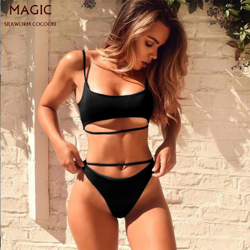

Women Sexy Solid White Bikini New Multicolor Simple Swimsuit Push Up Biquinis Padded Bra Thong Bathing Suit Beachwear Female