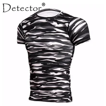 Детектор Мужская рубашка для бега компрессионные колготки мужские спортивные фитнес бодибилдинг тренажерный зал Футболка Crossfit под футболкой топы Спортивная одежда