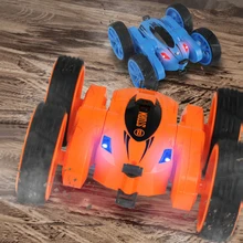 1:24 RC Автомобиль 2,4G 4WD двухсторонний трюк внедорожный электрический Rc гоночный автомобиль 360 градусов вращение флип крутой светодиодный свет ребенок Лучший подарок игрушки