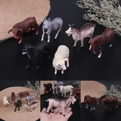 2019 Горячие 6 шт./компл. моделирование фермы животных овец собака лошадь осел корова набор пластиковые модели игрушки Дети статическая
