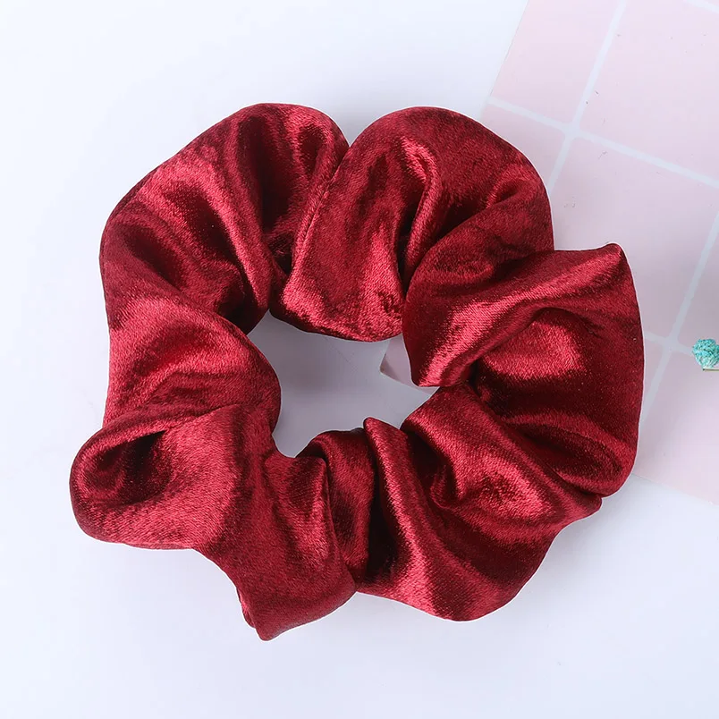 WINE RED Женские резинки для волос AWAYTR змеиная эластичная резинка для волос Женская эластичная резинка для хвоста головная повязка с принтом твердый головной убор аксессуары для волос - Цвет: WINE RED