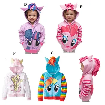 

2018 My cute Girls Clothes little ponys Children Outerwear Kids Jackets Coat Hoodies Clothing Brand Baby Girls Child Wear 3-8Y