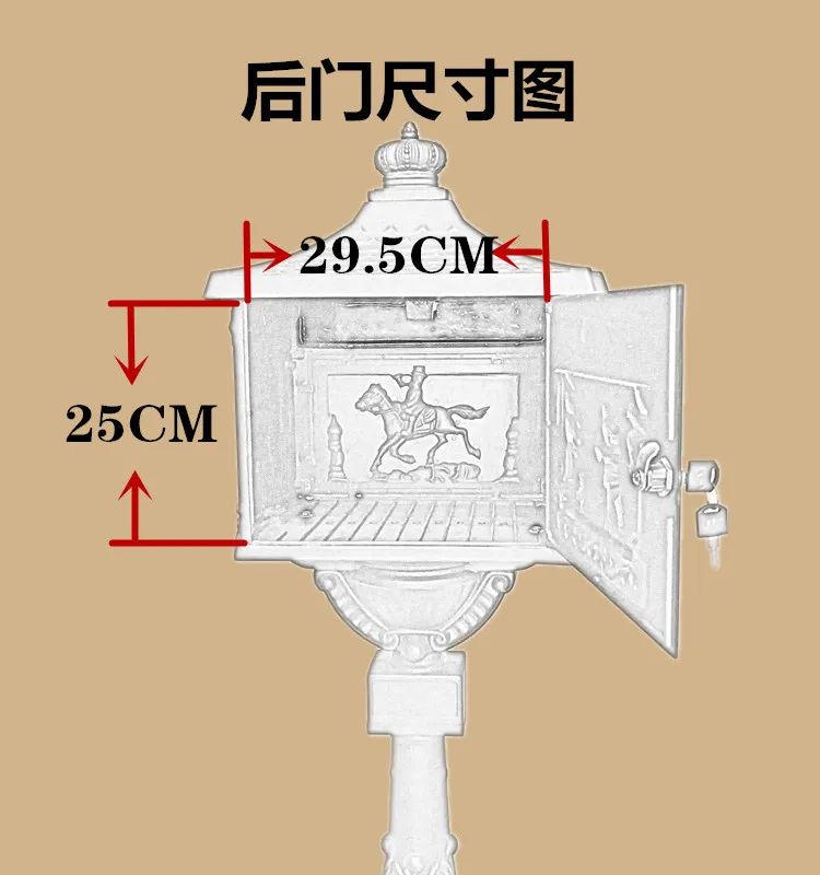 Вертикальный почтовый ящик алюминиевый сплав металла вертикально Post буквами поле загородный чугун сад открытый питания