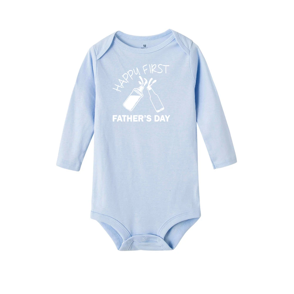 Fathers Day боди с длинными рукавами, боди для новорожденного, для младенца для маленьких мальчиков и девочек одежда с длинным рукавом хлопковая