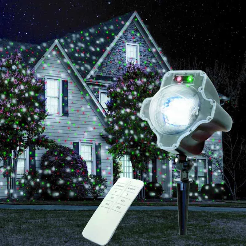 

White Snowfall Christmas Light led red green laser Waterproof Decorations Outdoor laser Light for Landscape Garden Holiday Party