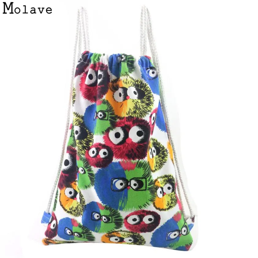 

Naivety Unisex Owl Printing Backpack Fashion Prints Drawstring Bags 28S7901 drop shipping