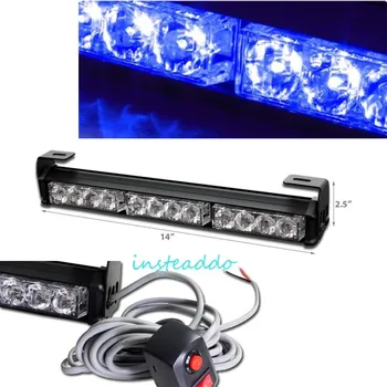 

XYIVYG 12 LED Emergency Warning Traffic Advisor Vehicle Police Strobe LED Light Bar BLUE Flashing Lamp