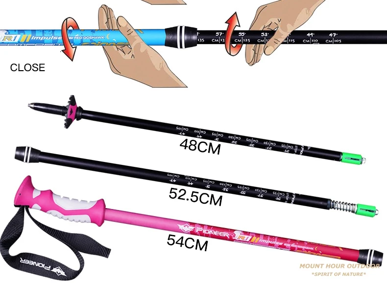 Pólos de Caminhada Ultraleves de Alumínio Lote Caminhada Pólo Nórdica Telescópica Alpenstock Bengala Muleta Senderismo Cores Foscas 2 Pçs - 10 Computers & Electronics