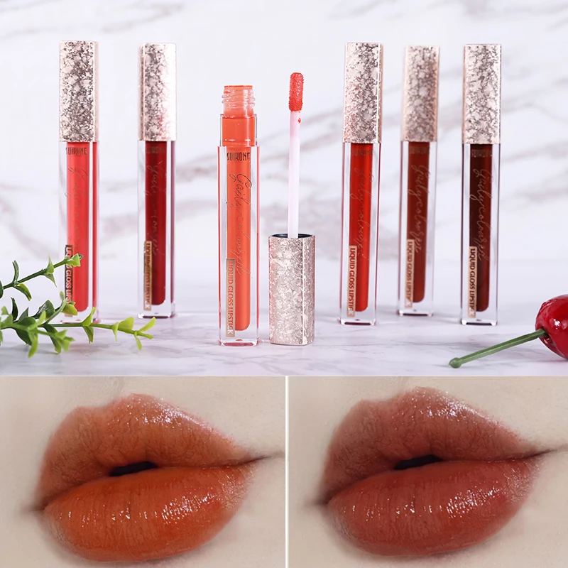 Sukone mirror liquid lipstick purple red vampire pumpkin color lip tint waterproof long lasting moisturizing lip gloss AC053 Sukone mirror liquid lipstick purple red vampire pumpkin color lip tint waterproof long lasting moisturizing lip gloss AC053