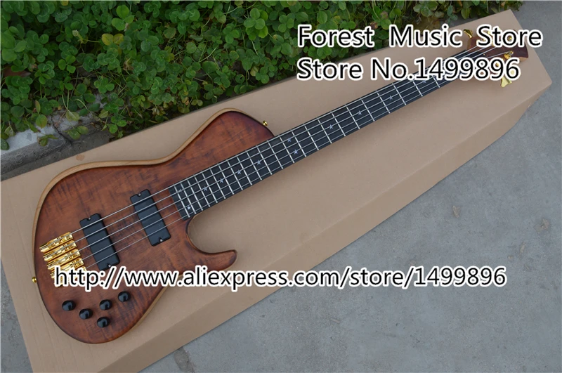 Custom Shop 5 String China Electric Bass Guitar 24 Frets Ebony Fingerboard Guitar Neck Left Handed Guitarra Body & Kit Avaialble