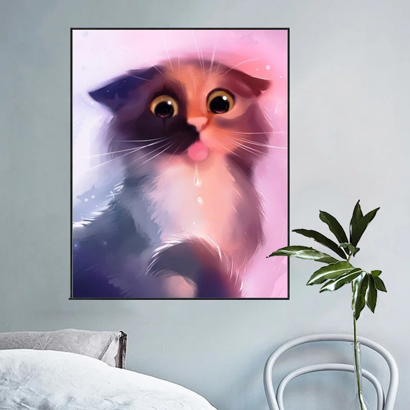 5d diy Алмазная картина Набор для вышивки крестиком животное кот брошь бриллианты