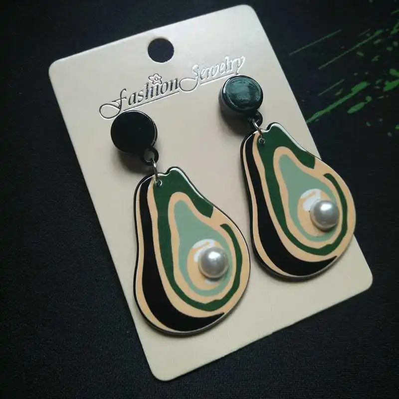 

New Fashion Jewelry Personality Pearl Acrylic Geometric Shell Stud Earrings For Women