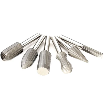 

6pcs Metal Drilling Bits Set 6mm Shank Tungsten Steel Rotary File Cutter Engraving Grinding Bit For Rotary Tools Accessories