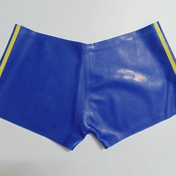 

Men's Dark Blue Latex Tight Shorts 0.4mm Thickness Handmade Glued Underwear Latex Pants