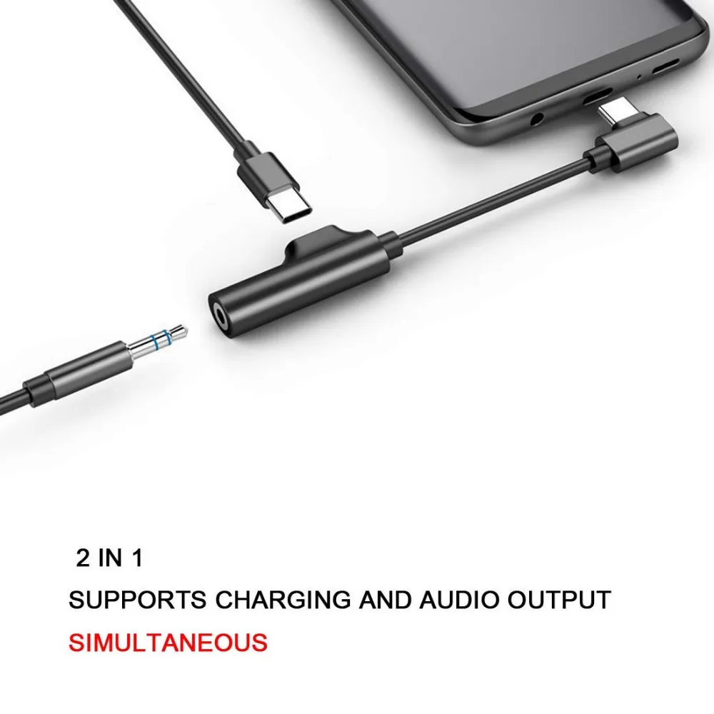 2 in 1 USB C to 3 5mm Audio Jack Headphone Adapter for Audio and Charging for Xiaomi 6 MIX2 Nubia HUAWEI mate10 Pro Smartisan