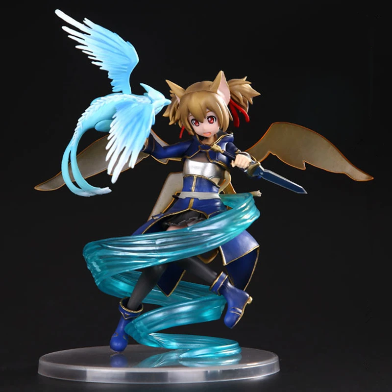 Anime Sword Art Online Sexy Figure Funny Knights Shirica Ayano Keiko Silica PVC Action Figure Collection Model Toys Doll 18cm