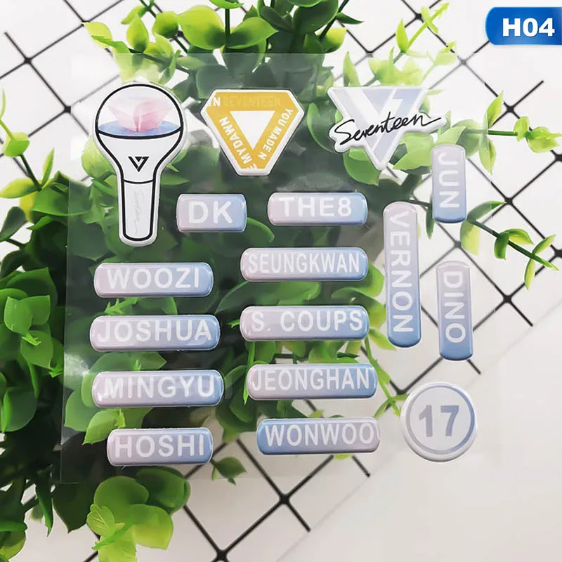 H04 TWICE SEVENTEEN GOT7 TXT черно-розовые Пузырьковые наклейки Трехмерные наклейки любовные буквы Мультяшные наклейки Версия - Цвет: H04
