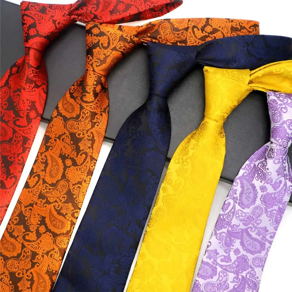 5P-17 Лот(набор 5 шт.) шелковые галстуки для мужчин различные Пейсли полосы горошек Цветочные жаккардовые тканые галстуки для свадьбы бизнес - Цвет: 5P-17