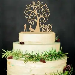 Свадебные принадлежности MR & MRS невеста жених Свадебный деревянный топперы на свадебный торт Декор