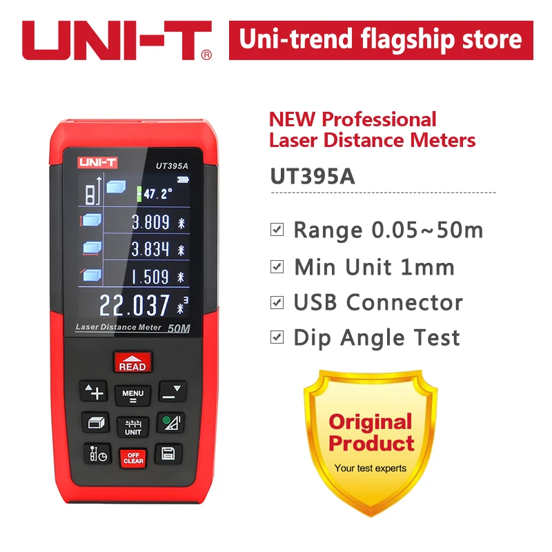 50m UNI-T лазерный дальномер USB 100 м 50 м 70 м дальномер UT395A UT395B UT395C Trena Лазерная профессиональная рулетка цифровой - Цвет: 50m