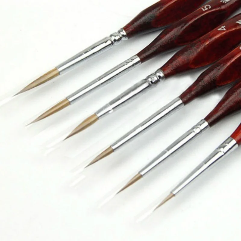 6-Piece Fine paint brushes-набор кистей для рисования деталей-для акрила, акварели, масла