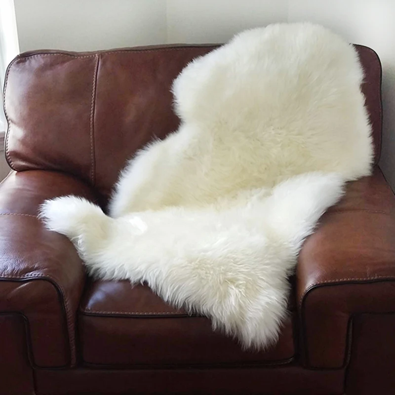 

Auskin pure wool sofa cushion fashion quality one piece luxury fur sheepskin sofa seat cushion customize