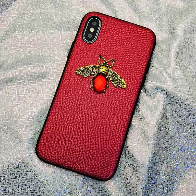 Shining Powder Bee Cartoon Animal Case For iPhone X XR XS Max 8 7 6 6S Plus Cover For Samsung Note 8 9 S9 S8 Plus Glitter Back Shining Powder Bee Cartoon Animal Case For iPhone X XR XS Max 8 7 6 6S Plus Cover For Samsung Note 8 9 S9 S8 Plus Glitter Back