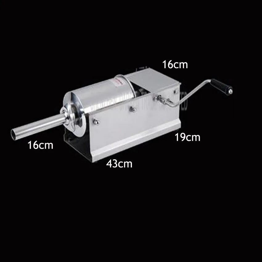 1 шт. 3L горизонтальные Тип руководство колбачный шприц, нержавеющая сталь колбачный шприц, мясо наполнителя, для изготовления колбасных