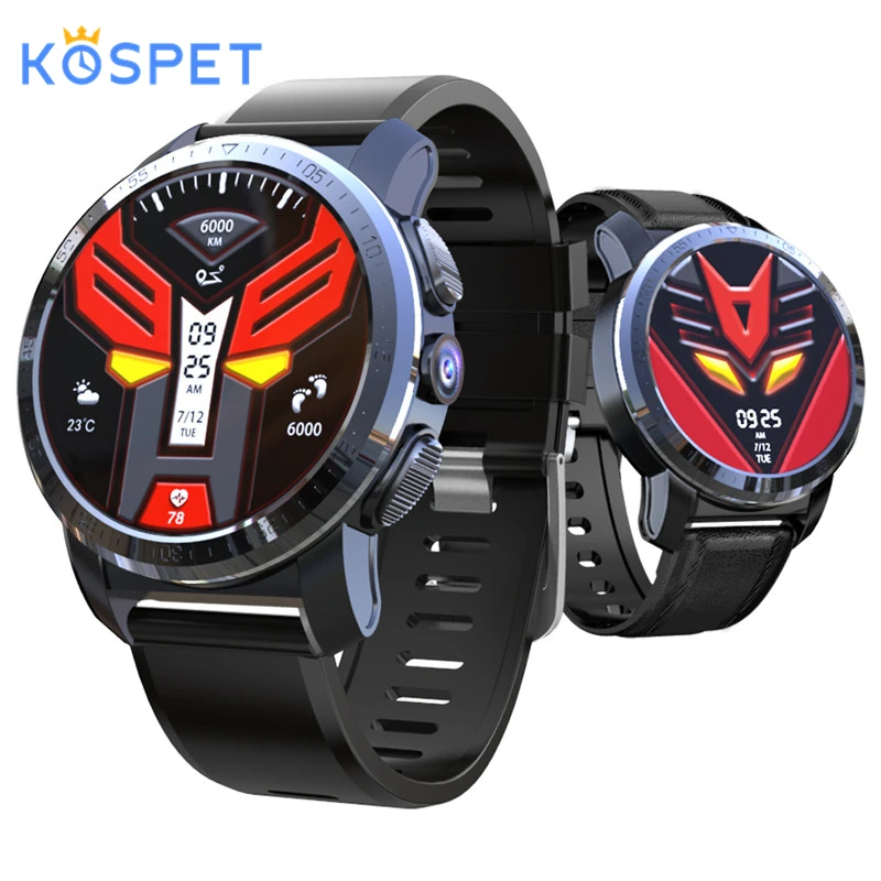 

KOSPET Optimus 4G Smart Watch Phone IP67 MT6739+NRF52840 Dual chip Android 7.1 800w Camera GPS 800mAh Answer call SIM TF card