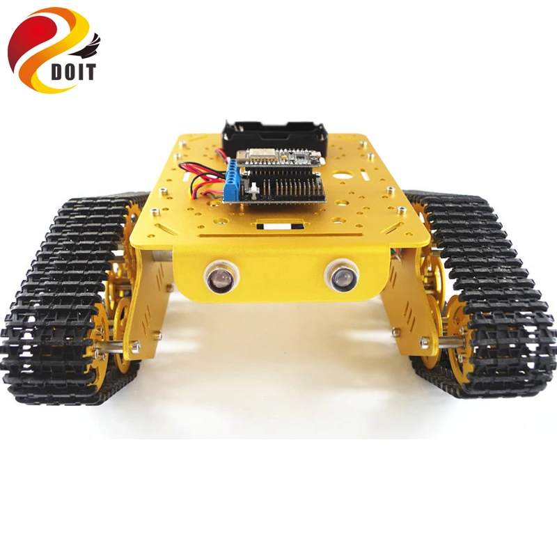  WiFi RC Metal Robot Tank Chassis T300 from NodeMCU Development Kit with L293D Motor Shield DIY RC Tank Toy by App Phone 
