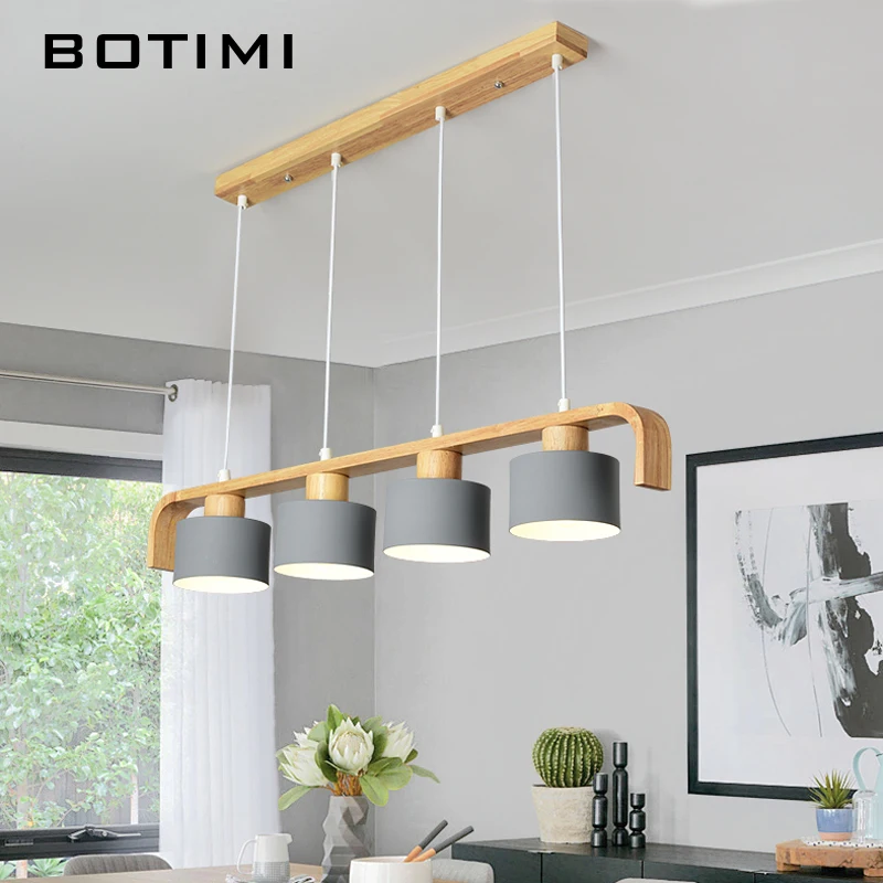 Современный светодиодный подвесной светильник BOTIMI с металлическим абажуром для