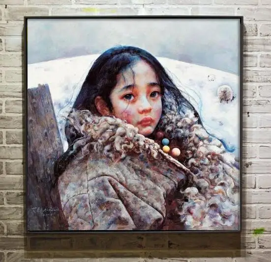 famous artist s ai xuan artwork tibetan girl s eyes hand painted on