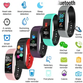 

2019 Fashion Smart Watch Heart Rate Blood Pressure Monitor Sports Bracelet Fit For Android iOS Women Digital Wristwatches
