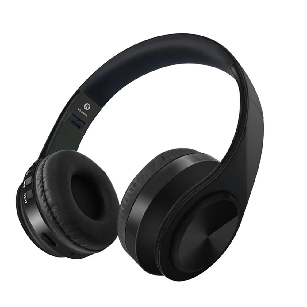 Черный Wireless Bluetooth Headset Foldable Headphones Earphones with Microphone for PC Phone GY88 - Цвет: Черный